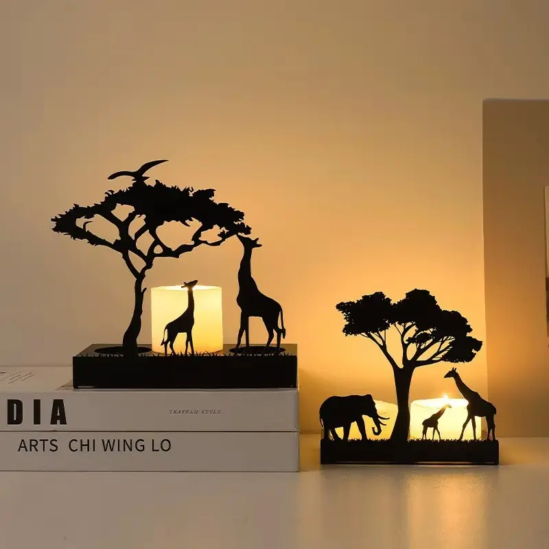 Decorative metal bookends holding books upright