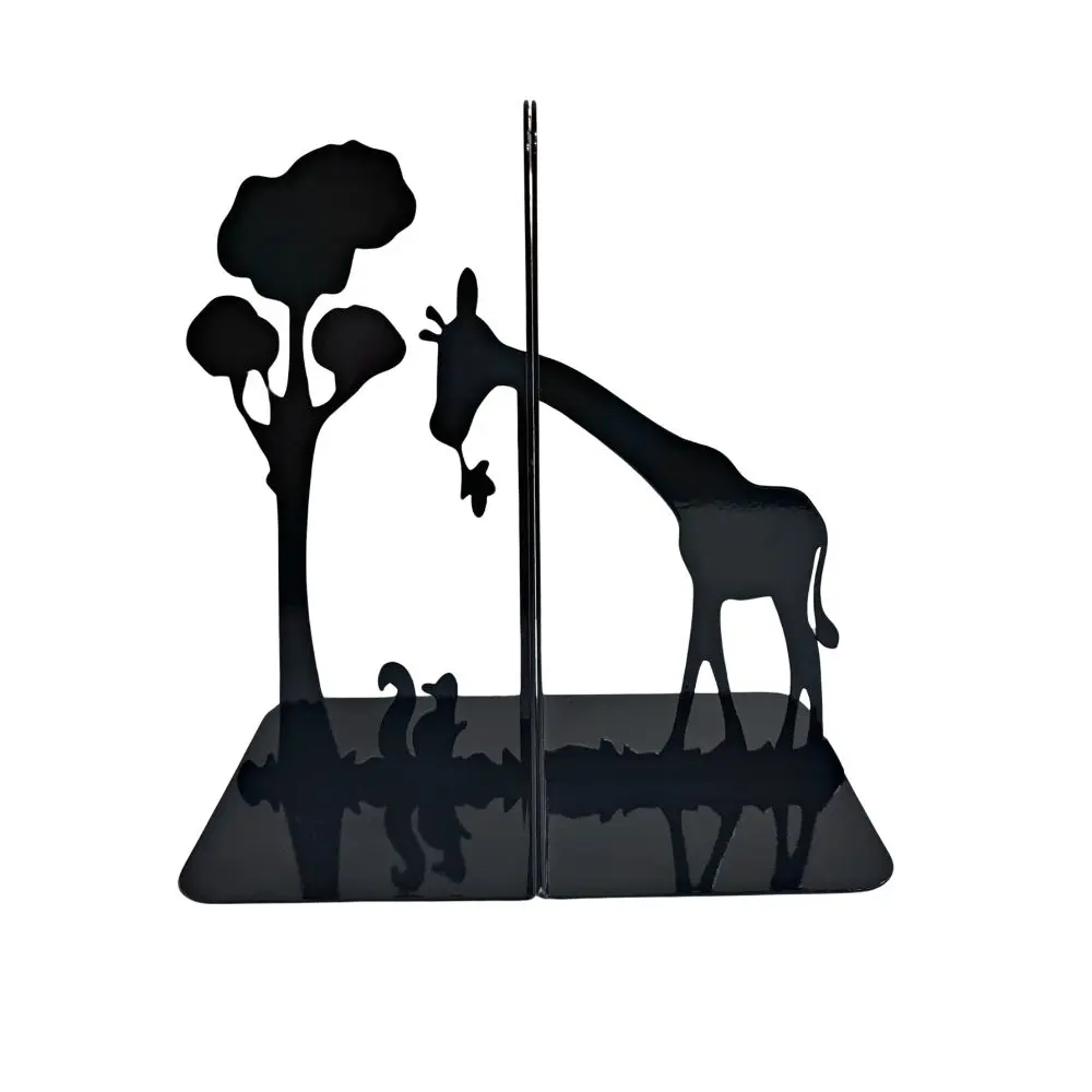 Custom bookshelf art and metal bookend set