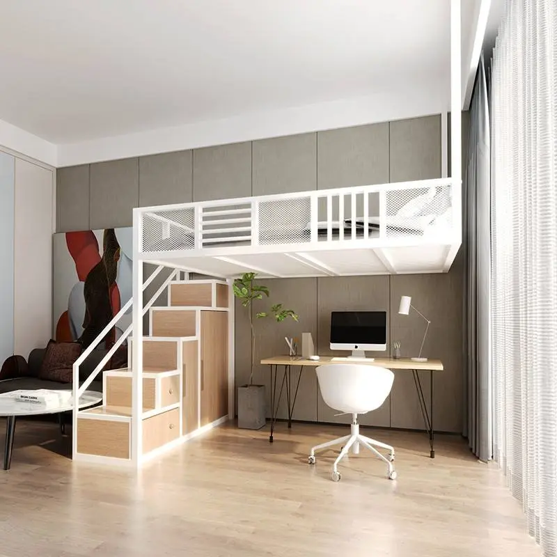 Custom kids loft bed with study and storage space