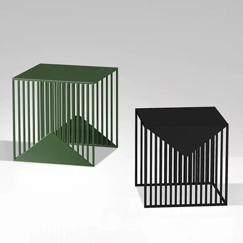 Modern powder-coated nesting tables by IronEdge Designs